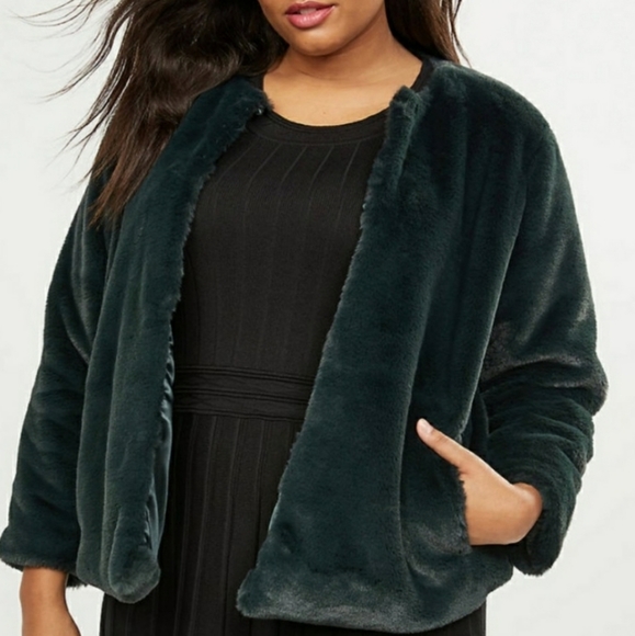 Lane Bryant Jackets & Blazers - Nwt 2x 18 20 faux fur jacket green